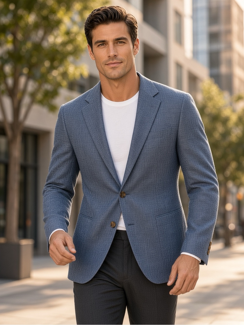 Suitsupply Light Blue Knit Sport Coat US 44